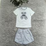 Women's Embroidered Short Sleeve Shorts Set