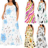 1 Piece Custom Casual Digital Printing Straps Maxi Dresses