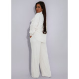 Elastic Crumpled Tie Multi-Pocket Swing Pants Wide-Leg Pants Set