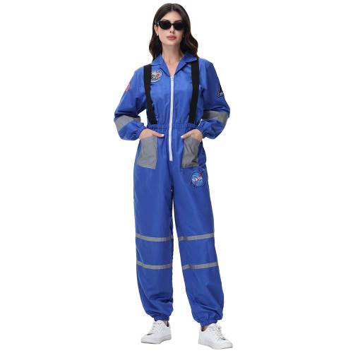 Astronaut Spacesuit Adult Female Blue Astronaut Performance Stage Costume