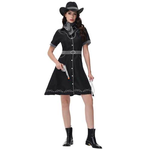 Glitzy Cowgirl Costume Dress with Hat