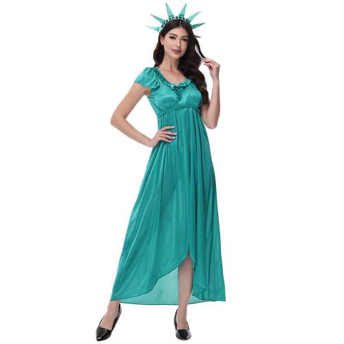 Cute Statue of Lady Liberty Costume Lady Liberty Green Dress with Headband