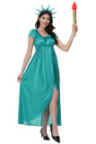 Cute Statue of Lady Liberty Costume Lady Liberty Green Dress with Headband