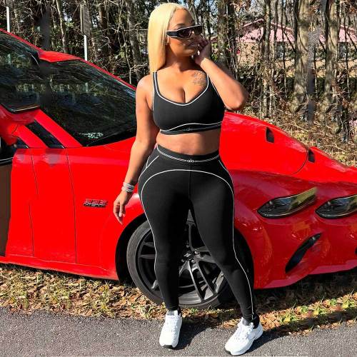 Yoga Sportswear Casual Two Piece Legging Set