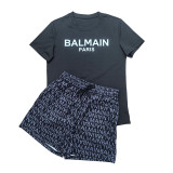 Fashion Printed Women's Short-sleeved Shorts Set