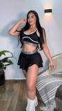 Fashion High Elastic Sports Vest Skirt Two-piece Set