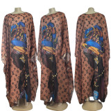 Fashion Three-dimensional Printed Mesh Perspective Sleeveless Beach Dress