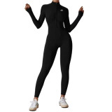 Fashion High Elastic Long Sleeve Tight Jumpsuit