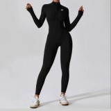 Fashion High Elastic Long Sleeve Tight Jumpsuit
