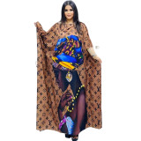 Fashion Three-dimensional Printed Mesh Perspective Sleeveless Beach Dress