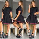 Super Soft High Elastic Knitted Pleated Skirt Set