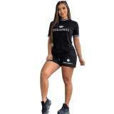 Casual Embroidered Women's Short-sleeved Shorts Outfits