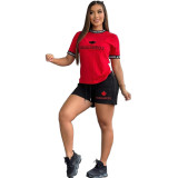 Casual Embroidered Women's Short-sleeved Shorts Outfits