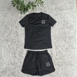 Casual Embroidered Round Neck Sweatshirt Shorts Set