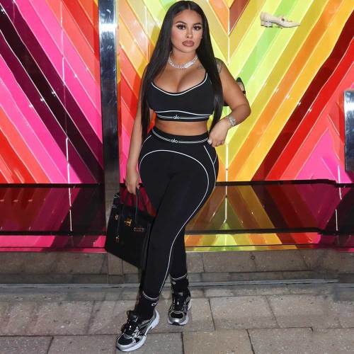 Yoga Suit Sports Vest High Waist Belly Fitness Suit Set