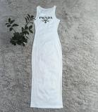 Summer Fashion Embroidery Slit Knitted Long Dress