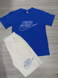 Summer High Quality Cotton Mens Print O Neck Sweatshirt Shorts Set