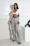 Casual Fashion Bow Tie Solid Color Jogger Trousers