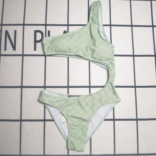 Summer Beach Padded Leopard-Print Chain Halter One-Piece Swimsuit