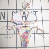 Summer Beach Padded Printed Halter 2 Piece Bikini Swimwear