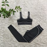 Yoga Suit Sports Vest High Waist Belly Fitness Suit Set without cardigan
