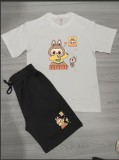 Cotton Cute Labubu The Monster Round Neck Sweatshirt Shorts Set