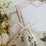 Charming Floral Corset Top with Bow Straps