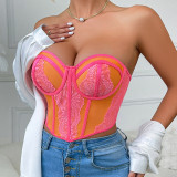 Pink Strapless Tube Bra Bailey Corset Top