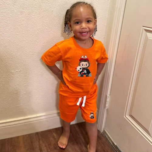 Cotton Cute Labubu The Monster Round Neck Sweatshirt Shorts Set