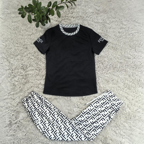 Casual Printed Short Sleeve Sweatshirt and Trousers