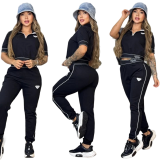 Casual Short Sleeve Sweatshirt and Trousers