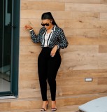 Casual Printed Long Sleeve Lapel Single breasted Shirt