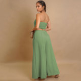 Sexy Elastic Strapless Tube Vest Top & Wide Leg Pants Set