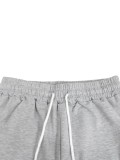 Women's Loose Straight-Leg Drawstring Waist Color-Blocking Sweatpants