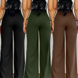 Women's Loose Sweatpants Side Stripe High Waist Straight Pants