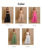 Sexy Elastic Strapless Tube Vest Top & Wide Leg Pants Set