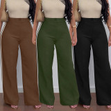 Women's Loose Sweatpants Side Stripe High Waist Straight Pants