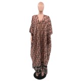 Casual Printed Lightweight Sheer Chiffon Long Coat