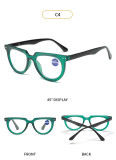 Half Moon Reading Glasses Blue Light Blocking Spring Hinge Full Frame Readers