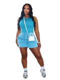 Thickened Washed Shorts Women's Vest Short Two Pieces