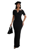 2025 Summer Short Sleeve Maxi Dresses Party Wear Evening Dress