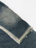 Casual Street Solid Color Ripped Distressed Mid Waist Harlan Denim Jeans
