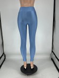Women Zipper Skinny Solid High Waist Patchwork Sporty Pants Bottom