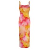 1 Piece Custom Casual Digital Printing Straps Long Dresses