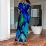 1 Piece Custom Casual Digital Printing Crew Neck Long Dresses