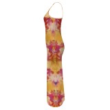 1 Piece Custom Casual Digital Printing Straps Long Dresses