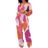 1 Piece Custom Casual Digital Printing V Neck Jumpsuits with Pockets