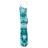 1 Piece Custom Casual Digital Printing Straps Long Dresses