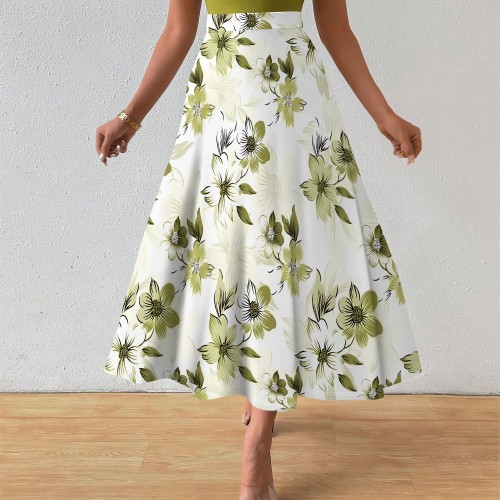 1 Piece Custom Casual Digital Printing Long Skirts