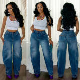 Loose Straight Denim Trousers Casual Jeans